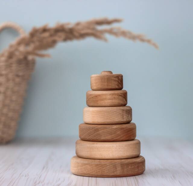 Wooden Pyramid Ring Stacker Toy Educational Montessori Toddler Toy, Fidget Baby Nursery Decor, 1St Birthday Gift, Puzzle - image 1