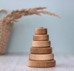 Wooden Pyramid Ring Stacker Toy Educational Montessori Toddler Toy, Fidget Baby Nursery Decor, 1St Birthday Gift, Puzzle - thumbnail 1