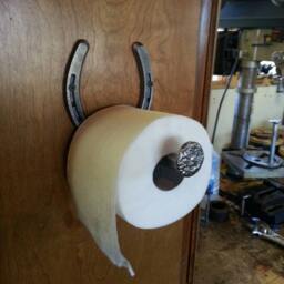 Horseshoe Toilet Paper Holder, Cowboy Bathroom Decor, Western Accessories, Roll New Home Gift For Men, Bachelor Pad - thumbnail 3