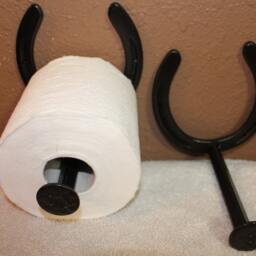 Horseshoe Toilet Paper Holder, Cowboy Bathroom Decor, Western Accessories, Roll New Home Gift For Men, Bachelor Pad - thumbnail 2