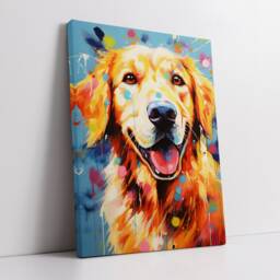 Golden Retriever Fun Animal Dog Pet Lover Abstract Oil Painting Wall Art, Framed Canvas Poster Print, Home Kitchen Office Room Decor, Gifts - thumbnail 2