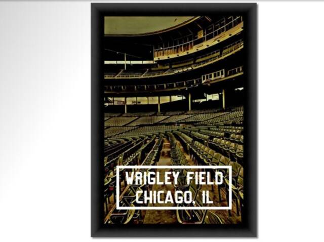 Wrigley Field Seats Chicago Cubs Illinois Artwork Vintage - Poster Or Canvas - image 1