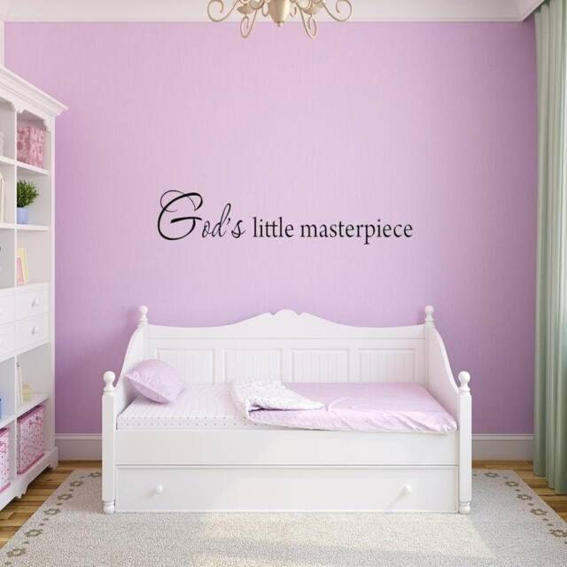 Nursery Wall Decals - God's Little Masterpiece Baby's Room Art Decor Vwaq-1762 - image 1