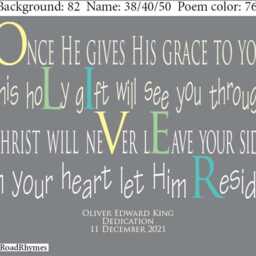 Special Baptism Gift For Boy, 8x10 Christening Name Art Poem, Printable Godson Present From Godmother, Meaningful Message Nephew, Oliver - thumbnail 3
