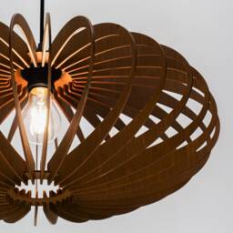 Brown Ellipse Lampshade, Wood Ceiling Light, Scandinavian Pendant, Brada, Lamp, Plywood Chandelier, Pendant Light - thumbnail 3