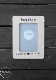 Personalized Besties Picture Frame, Rustic Distressed Friend Gift