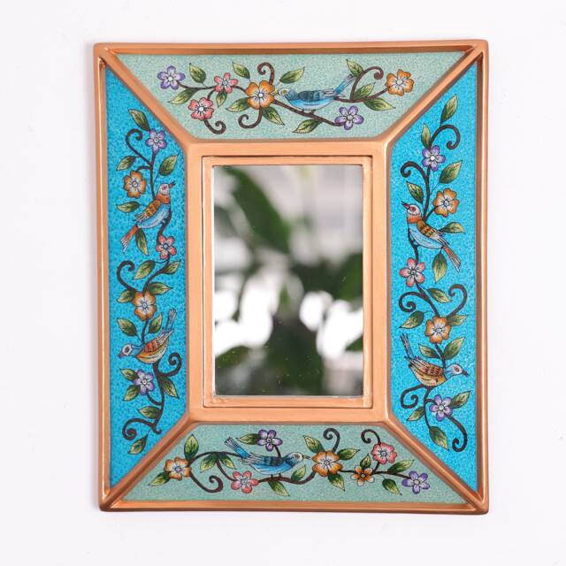 "Peruvian Mirrors ""Bird Turquoise Sky Blue" - image 1