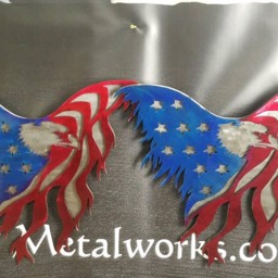 American Flag Bald Eagle Patriotic Metal Art, Freedom Eagle, Stars & Stripes, Freedom, United States - thumbnail 2