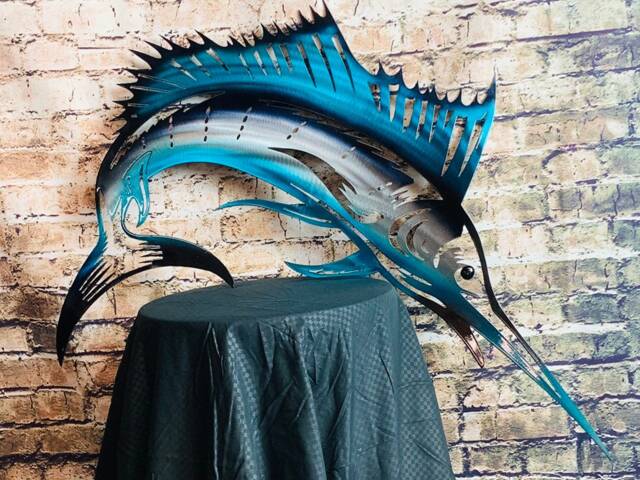 Swordfish Metal Wall Art, Marlin Under The Sea D??cor, Deep Fishing, Trophy Fishing - image 1
