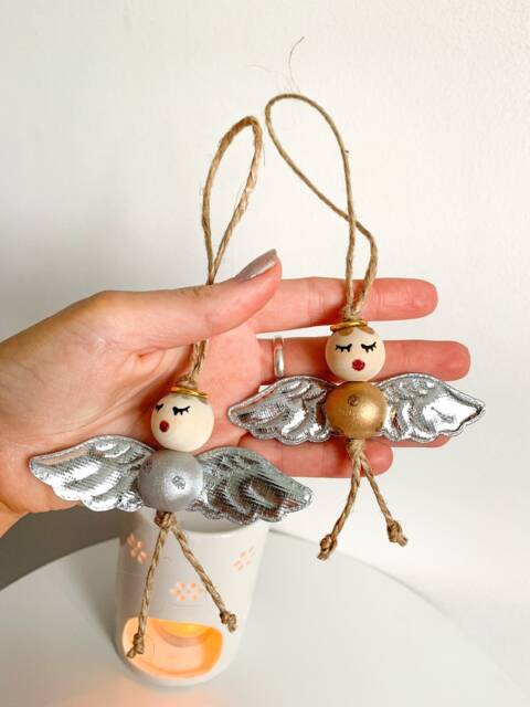 Angel Tree Decoration, Christmas Topper, Fairy Ornament, Present For Nan, Wooden Decoration, Hanging Ornament - image 1