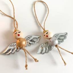 Angel Tree Decoration, Christmas Topper, Fairy Ornament, Present For Nan, Wooden Decoration, Hanging Ornament - thumbnail 4