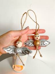 Angel Tree Decoration, Christmas Topper, Fairy Ornament, Present For Nan, Wooden Decoration, Hanging Ornament