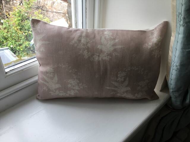 Cushion Cover in Peony & Sage Birdsong Faded Pink - image 1
