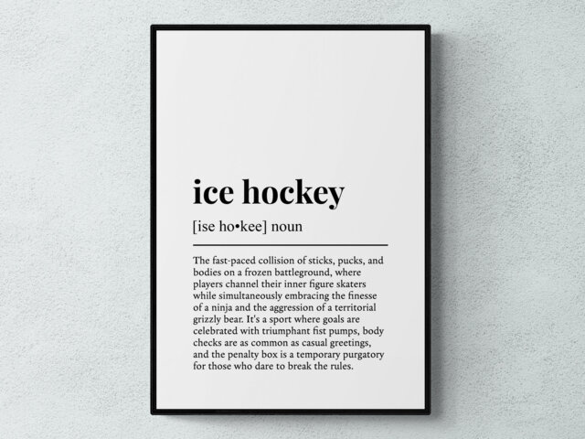 Ice Hockey Funny Definition Sport Gift Wall Art Print - image 1