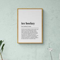 Ice Hockey Funny Definition Sport Gift Wall Art Print - thumbnail 3