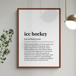 Ice Hockey Funny Definition Sport Gift Wall Art Print - thumbnail 2