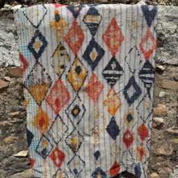 Kantha Quilt With Persian Art Designs - Hand-stitched Cotton Throw - 150x225 cm - thumbnail 3