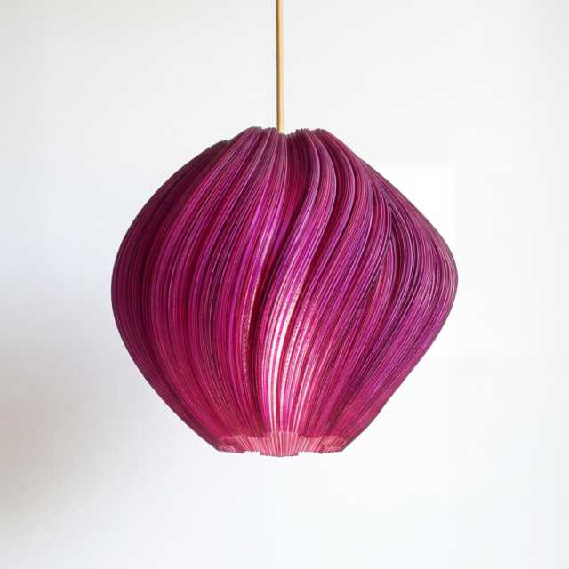 Violet Sculptural Pendant Light Seashell Statement Ceiling Lamp, 35cm - image 1