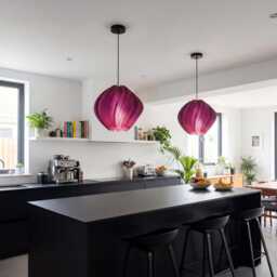 Violet Sculptural Pendant Light Seashell Statement Ceiling Lamp, 35cm - thumbnail 3