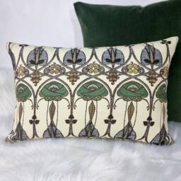 Mackintosh Art Deco Cushion Cover Belle Epoque Petrol Rose Green Lumbar Pillow Sham Charles Rennie Nouveau 1920S Scottish Style - thumbnail 3