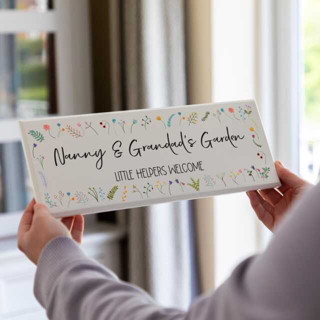 Garden Sign - Decor Wall Wood Personalised Gift For Grandparent Gardening Gifts Gardener Uv712 - image 1