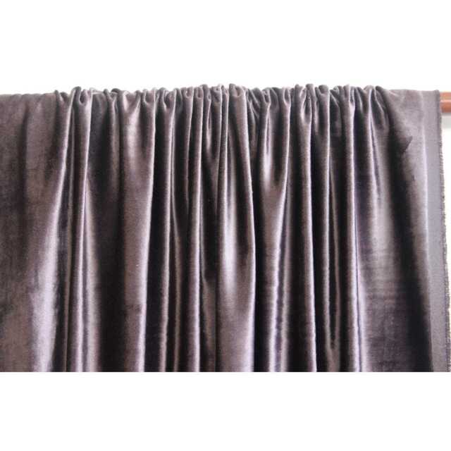 "Dark Purple Grey Velvet Curtain 52""x84" - image 1
