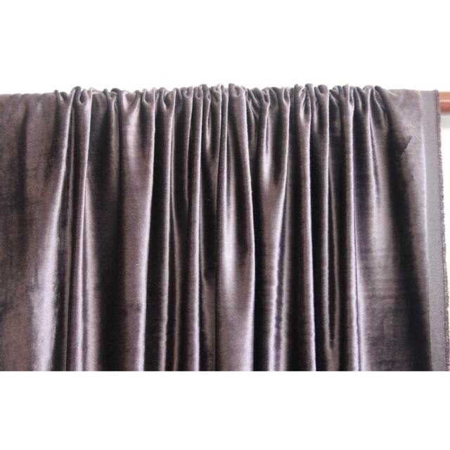"Dark Purple Grey Velvet Curtain 52""x84" - image 1
