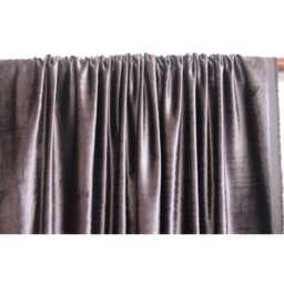 "Dark Purple Grey Velvet Curtain 52""x84" - thumbnail 1