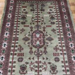 3x6 Pistachio Green Bokhara Rug - 0.90x1.85 Bedroom Luxury Area Turkish Fine Quality Afghan - thumbnail 3