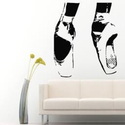Ballerina Wall Decals Sport People Girl Pointes Ballet Shoes Gym Home Vinyl Decal Sticker Kids Nursery Baby Room Decor M108 - thumbnail 1