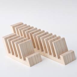 Small Merchandise Display/Wooden Card & Sign Holder For Frontdesk Hard Disk Storage Countertop Organizer Blanche - thumbnail 2