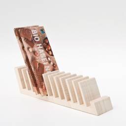 Small Merchandise Display/Wooden Card & Sign Holder For Frontdesk Hard Disk Storage Countertop Organizer Blanche - thumbnail 3
