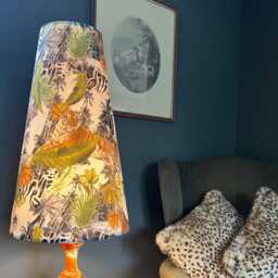 Tiger, Cheetah Jungle Velvet Cone Lampshade, Extra Tall Lampshade - thumbnail 2