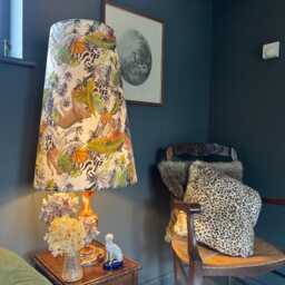 Tiger, Cheetah Jungle Velvet Cone Lampshade, Extra Tall Lampshade - thumbnail 1