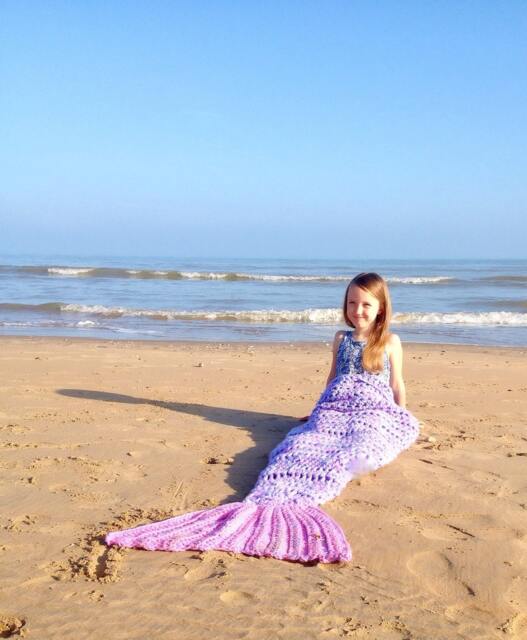 Handmade Crochet Mermaid Tail Blanket - Chunky Snuggle Cocoon - image 1