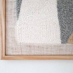 Framed Punch Needle Wall Art Geometric Fiber Artwork - 17x21 - thumbnail 2