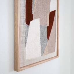 Framed Punch Needle Wall Art Geometric Fiber Artwork - 17x21 - thumbnail 3
