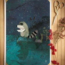 The Raccon & The Boat Print - Print 21x30 Fantasy Illustration Art Wall Decor Magical Illustrations Nursery - thumbnail 2