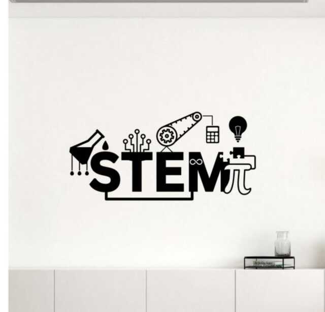 Stem Wall Decal Vinyl Sticker Lab Science Technology Engineering Math Teacher Gift Art Design School Classroom Interior - 64Nr - image 1