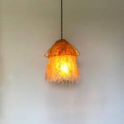 The Mako Lamp. Amber Handmade, One-Of-A-Kind Resin Pendant Drip Ambient Lighting, Mushroom & Jellyfish Shaped Home Decor - thumbnail 3
