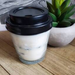 Coffee Scented Soy Candle With Espresso Beans & Seashells - thumbnail 3
