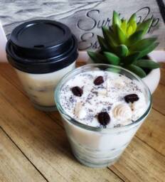 Coffee Scented Soy Candle With Espresso Beans & Seashells