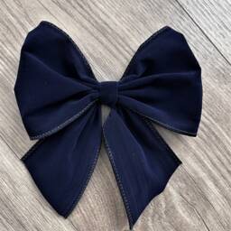 Luxury Navy Velvet Tie On Christmas Tree Bows 6 - thumbnail 3
