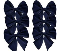 Luxury Navy Velvet Tie On Christmas Tree Bows 6 - thumbnail 1