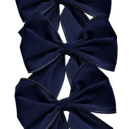 Luxury Navy Velvet Tie On Christmas Tree Bows 6 - thumbnail 2