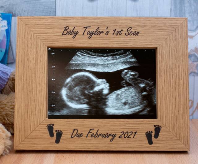 Personalised Baby Scan Photo Frame New Grandparents Gift - image 1