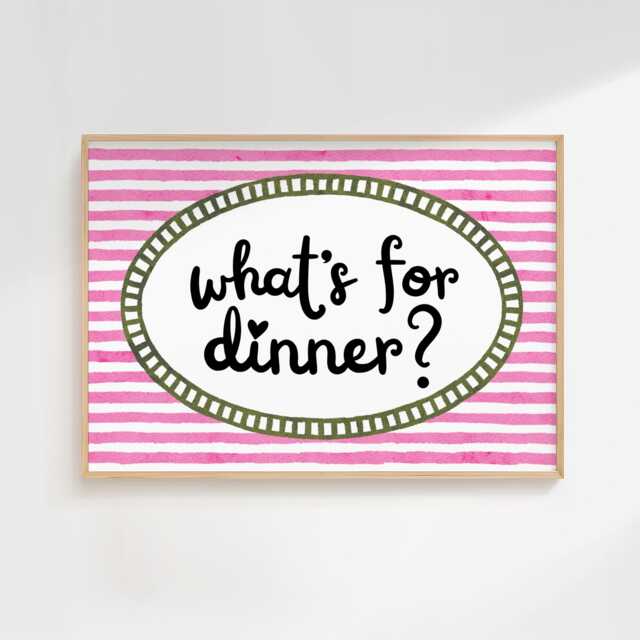 What's For Dinner? - Home Print Wall Decor Quirky Kitchen Prints