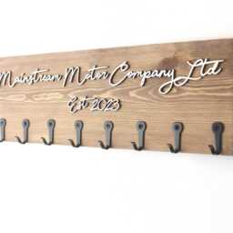 Large Key Holder With Eight Hooks, Keys Or Fully Personalisable, New Home, Couples Gift, Family Name - thumbnail 2