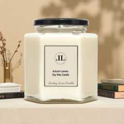 Autumn Walks Scented Candle, Soy Wax Relaxing Vegan Candle Fresh Fall Scent - thumbnail 2