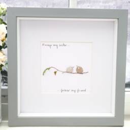 Sister Gift, Personalised Pebble Picture Framed- Sisters, in Law Family - Friends Present Idea - thumbnail 2